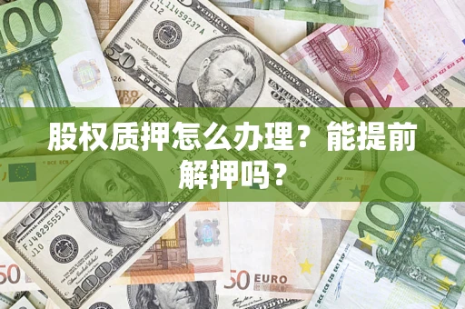 武汉股权质押怎么办理？能提前解押吗？